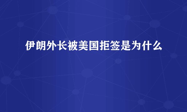 伊朗外长被美国拒签是为什么