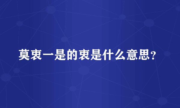 莫衷一是的衷是什么意思？