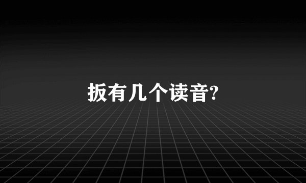 扳有几个读音?
