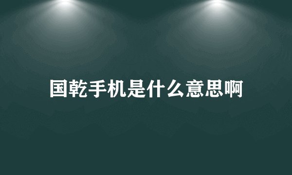 国乾手机是什么意思啊
