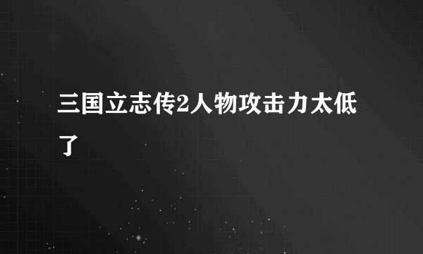 三国立志传2人物攻击力太低了