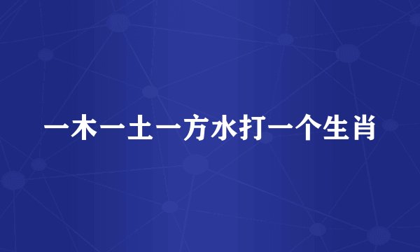 一木一土一方水打一个生肖