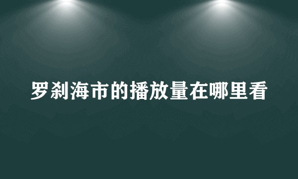 罗刹海市的播放量在哪里看