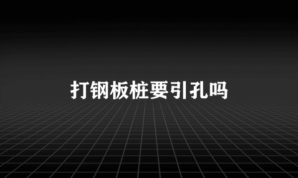打钢板桩要引孔吗