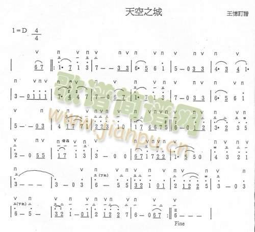 八孔竖笛曲谱+青花瓷