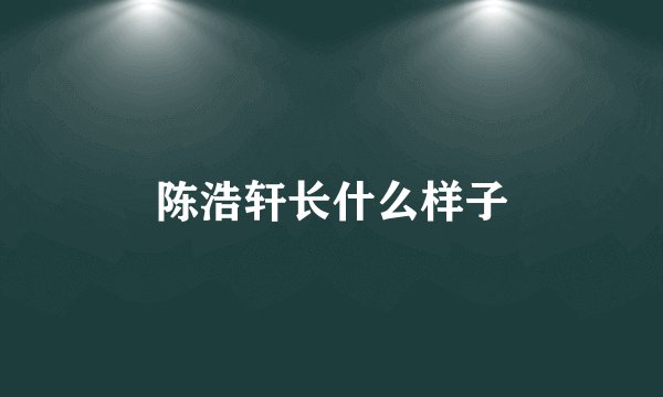陈浩轩长什么样子