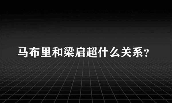 马布里和梁启超什么关系？