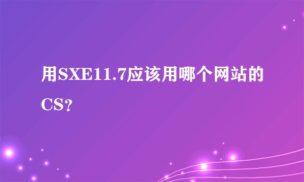 用SXE11.7应该用哪个网站的CS？