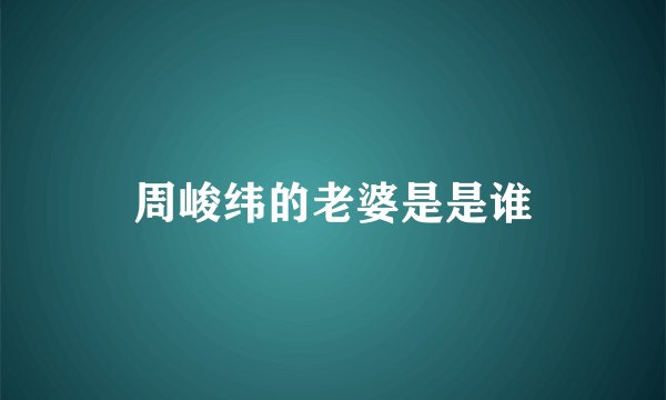 周峻纬的老婆是是谁