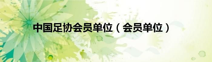 中国足协会员单位会员单位