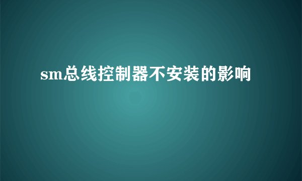 sm总线控制器不安装的影响