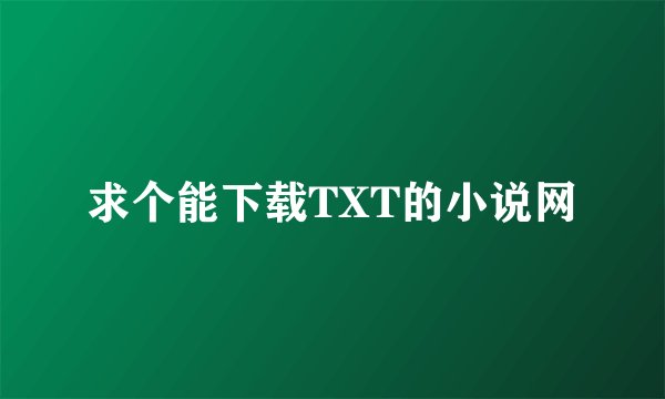 求个能下载TXT的小说网
