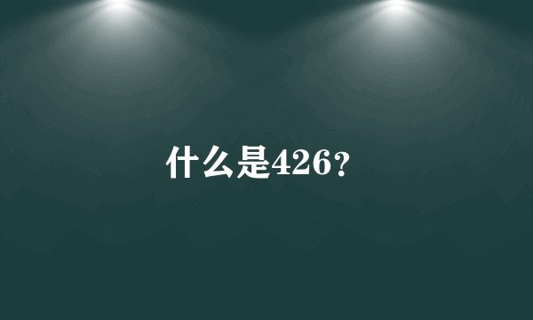 什么是426？