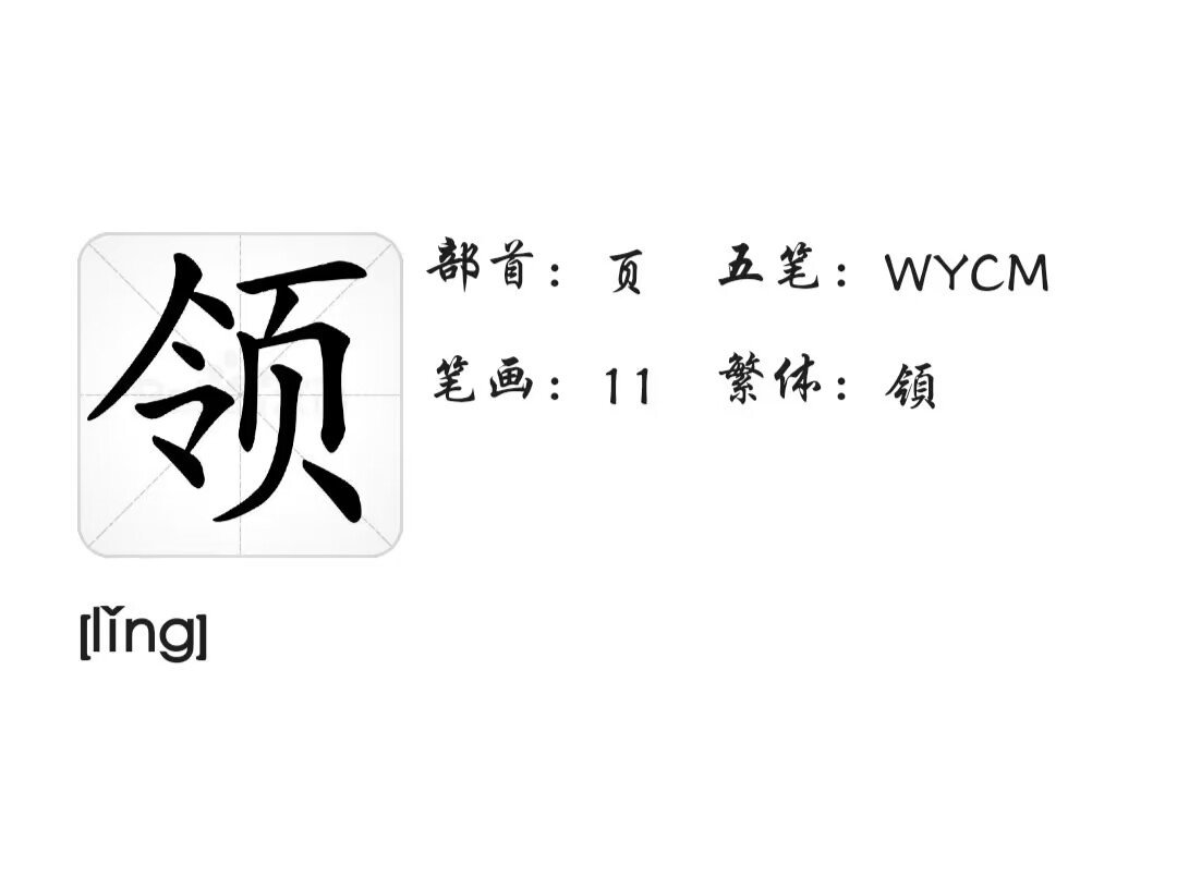 领的笔画笔顺