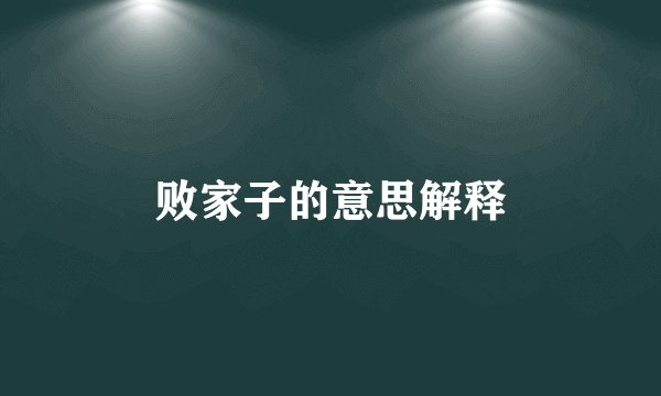 败家子的意思解释