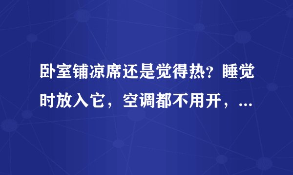 卧室铺凉席还是觉得热？睡觉时放入它，空调都不用开，睡得香甜！