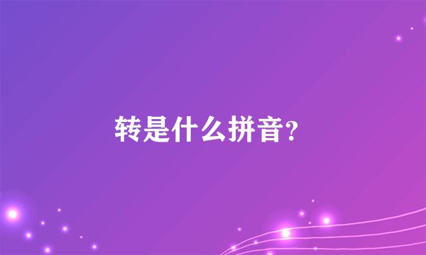 转是什么拼音？
