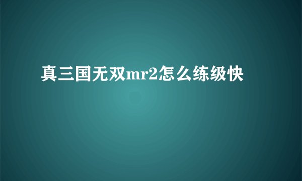 真三国无双mr2怎么练级快