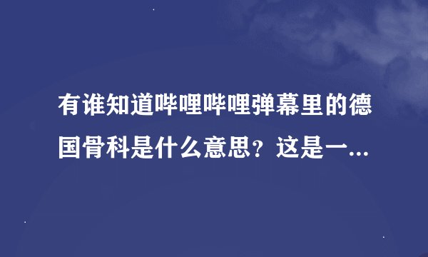 有谁知道哔哩哔哩弹幕里的德国骨科是什么意思？这是一个怎样的梗？我看视频的时候经常看见有人在刷这个，