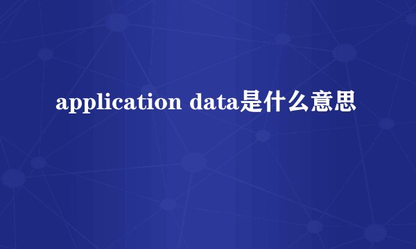 application data是什么意思