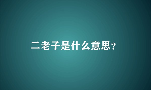 二老子是什么意思？