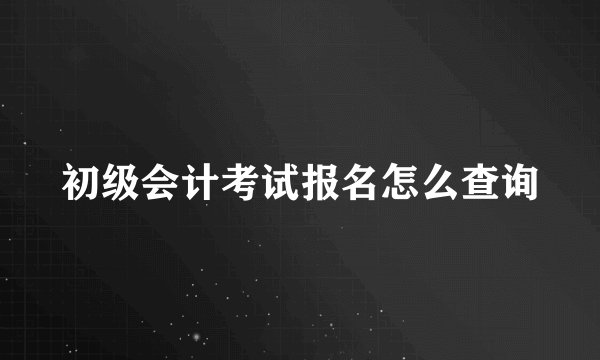 初级会计考试报名怎么查询