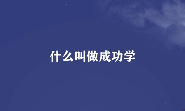 什么叫做成功学