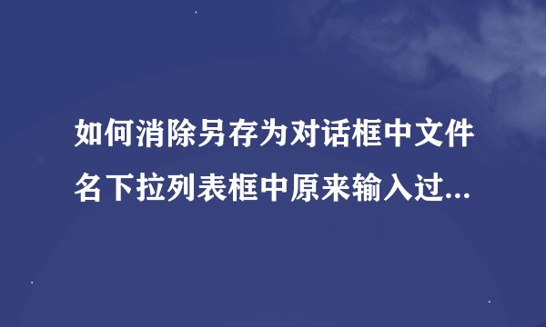 如何消除另存为对话框中文件名下拉列表框中原来输入过的文件名记录啊？