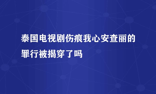 泰国电视剧伤痕我心安查丽的罪行被揭穿了吗