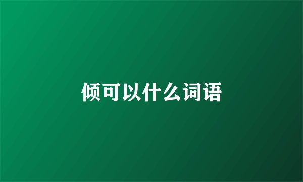 倾可以什么词语