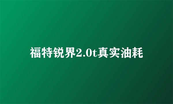 福特锐界2.0t真实油耗
