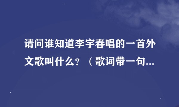 请问谁知道李宇春唱的一首外文歌叫什么？（歌词带一句yahei,yahei）