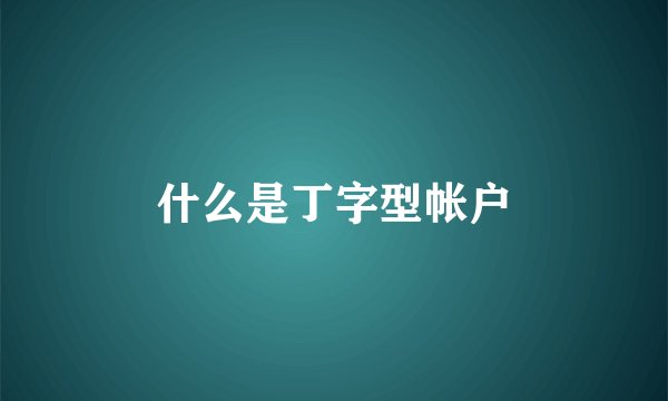 什么是丁字型帐户