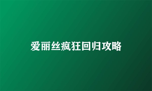 爱丽丝疯狂回归攻略