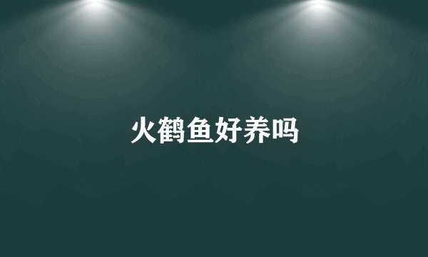 火鹤鱼好养吗