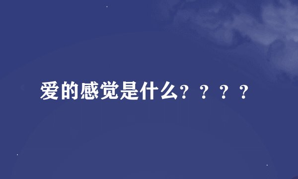 爱的感觉是什么？？？？