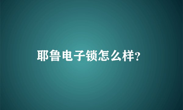 耶鲁电子锁怎么样？