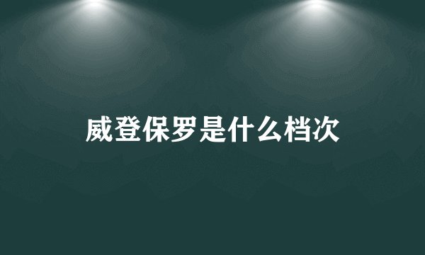 威登保罗是什么档次