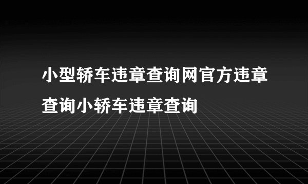 小型轿车违章查询网官方违章查询小轿车违章查询