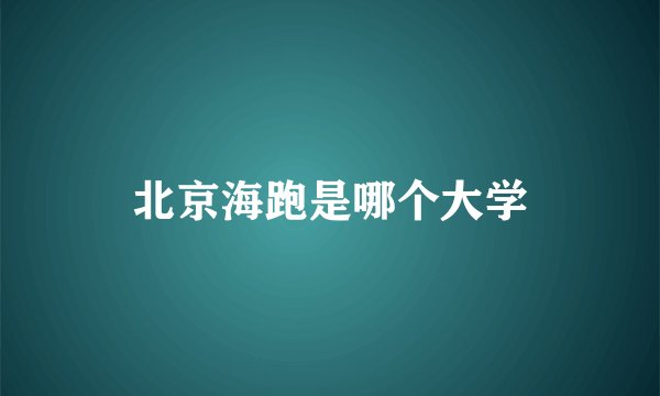 北京海跑是哪个大学