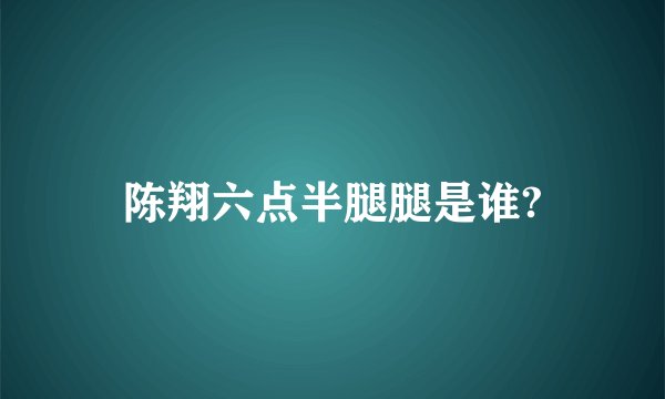 陈翔六点半腿腿是谁?