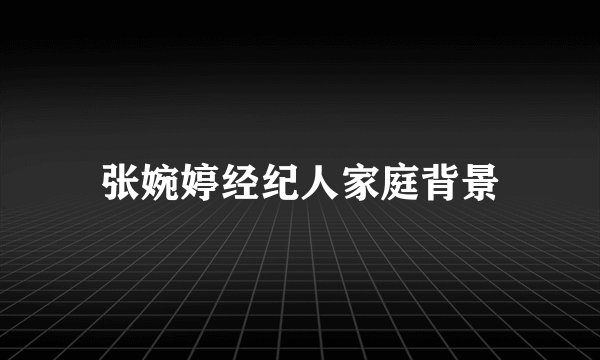 张婉婷经纪人家庭背景