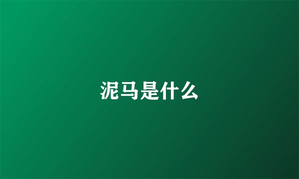 泥马是什么