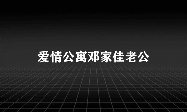 爱情公寓邓家佳老公
