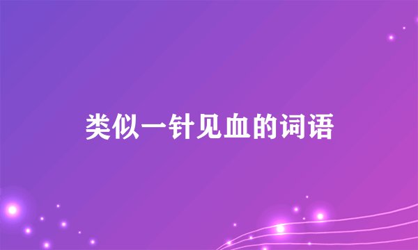 类似一针见血的词语