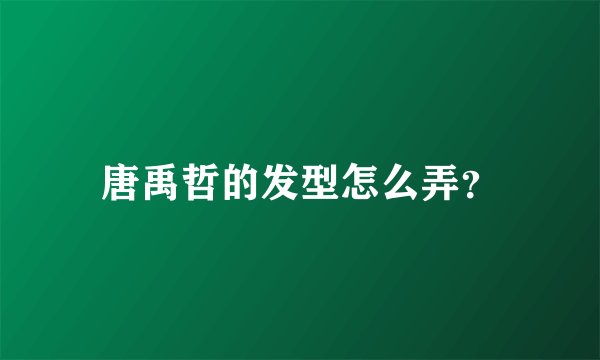 唐禹哲的发型怎么弄？