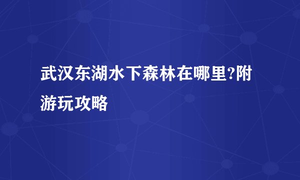 武汉东湖水下森林在哪里?附游玩攻略