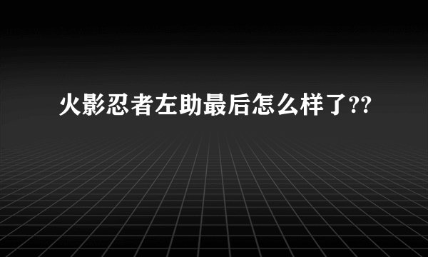 火影忍者左助最后怎么样了??