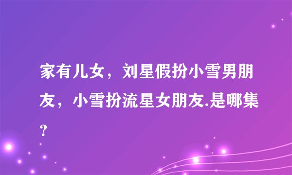 家有儿女，刘星假扮小雪男朋友，小雪扮流星女朋友.是哪集？