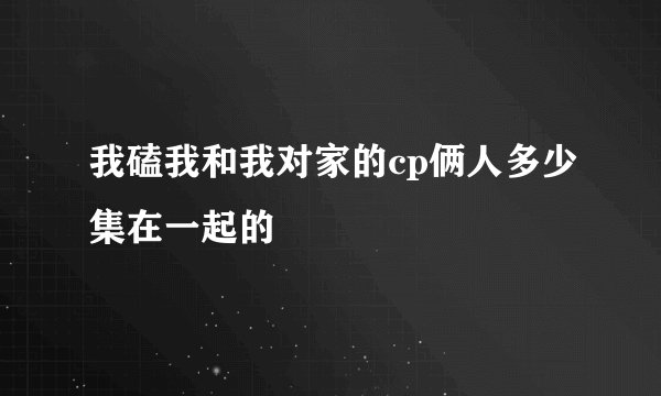 我磕我和我对家的cp俩人多少集在一起的